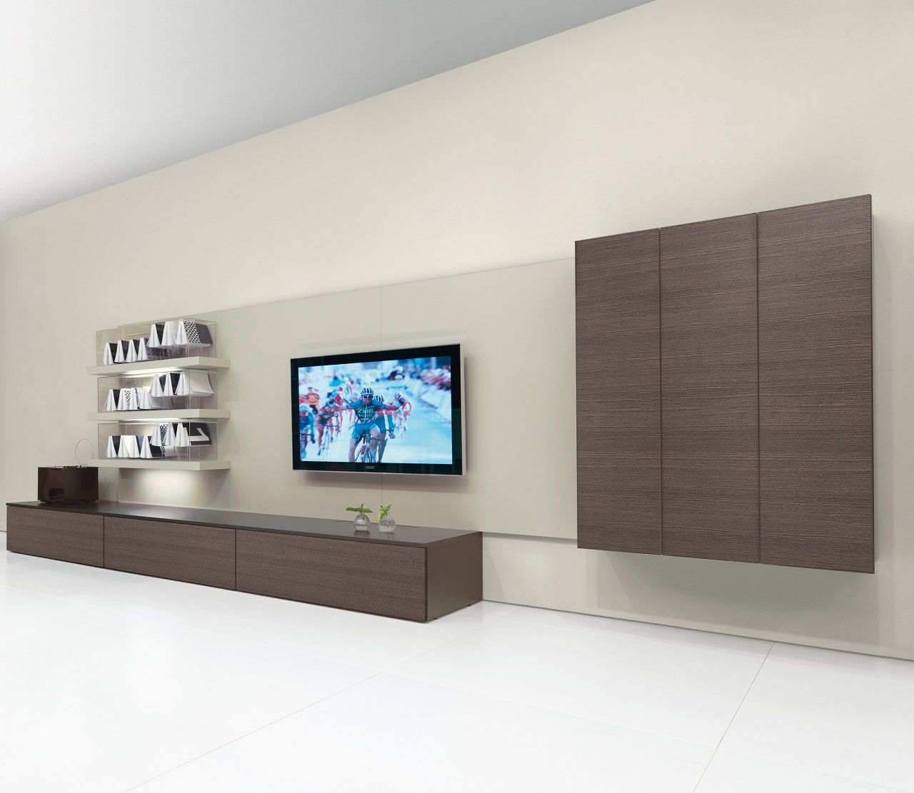 Inspiring minimalist modern living room with tv