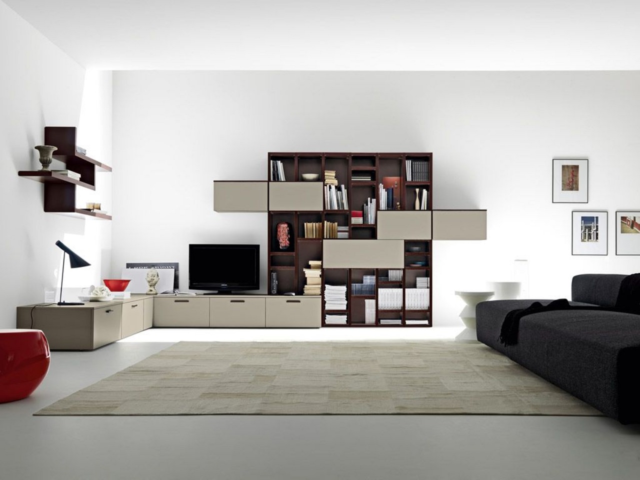 minimalist gray living room