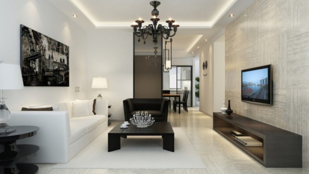 minimalist living room arrangement