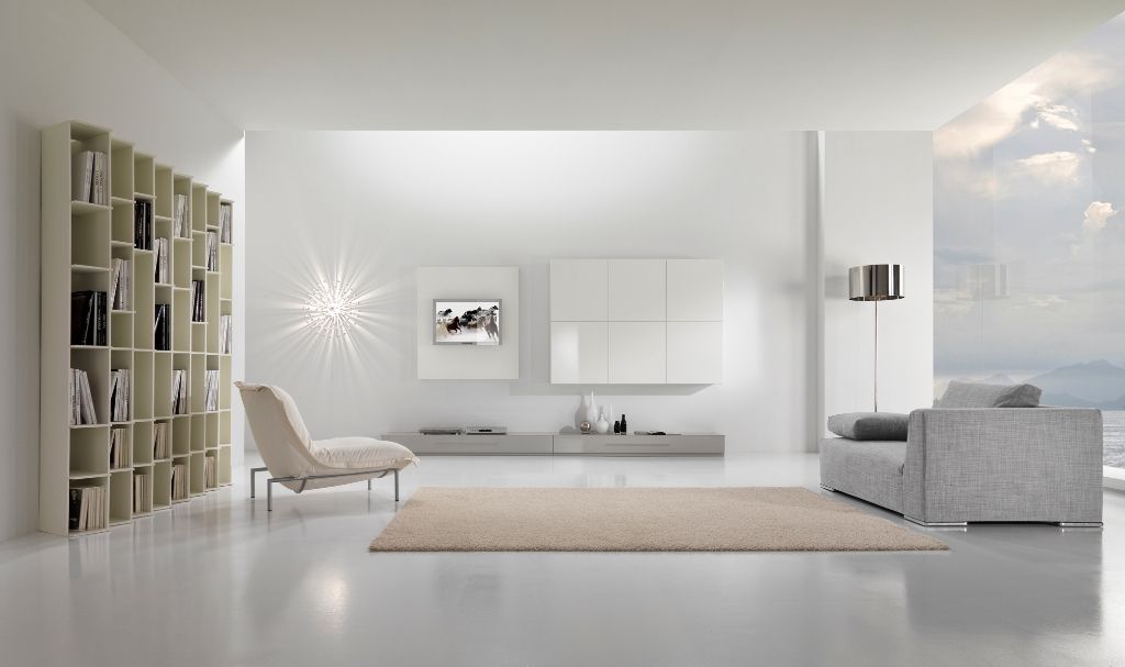 white minimalist living room