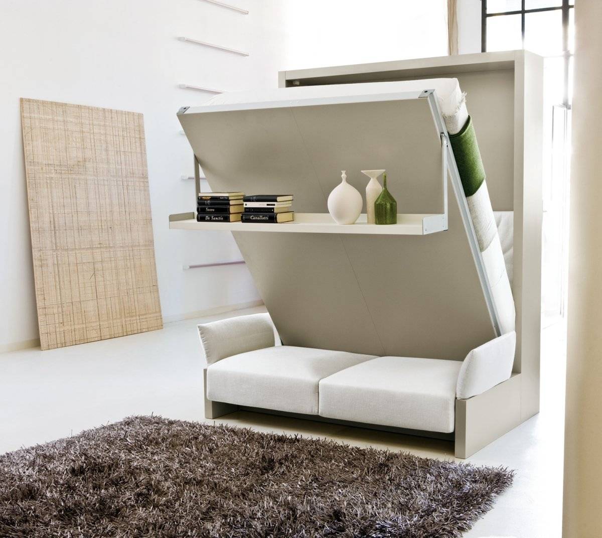 compact bedroom furniture for small space which can transform bedroom to living room