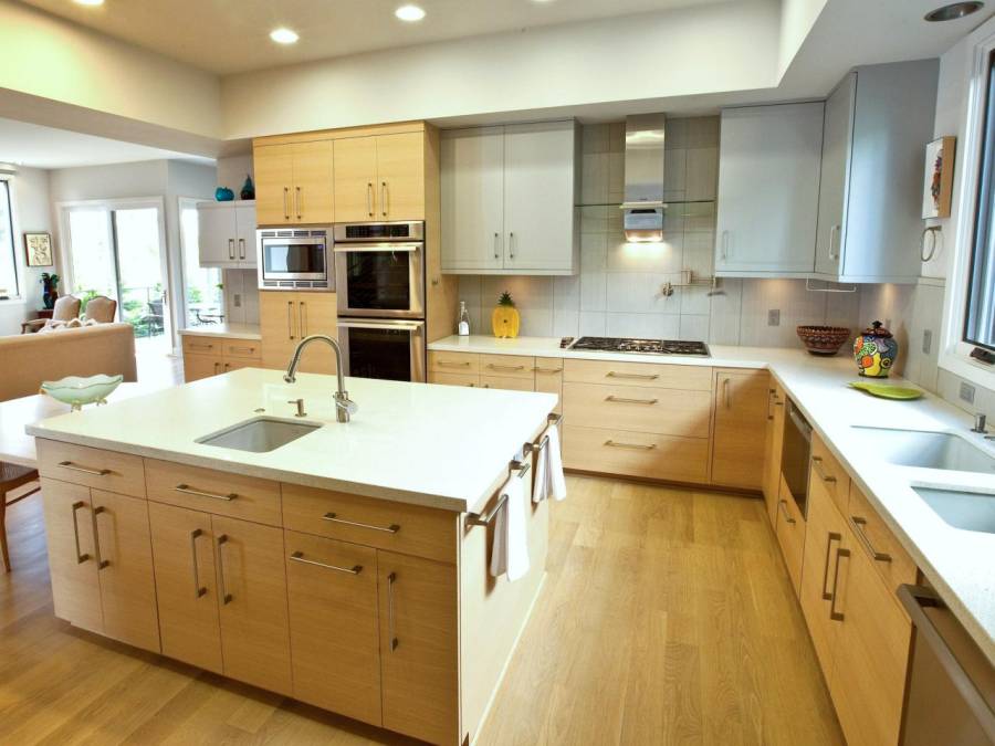 11 - Brown modern kitchen island