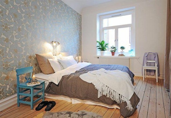 Designed bedrooms in a Scandinavian style cozy lighting