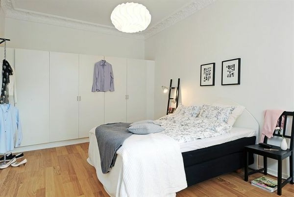 Bedrooms in Scandinavian style make bigger wardrobe