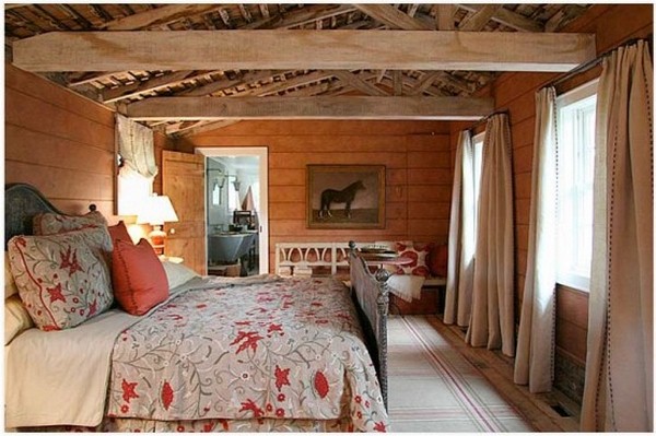 bed bedroom barn style rustic Elements