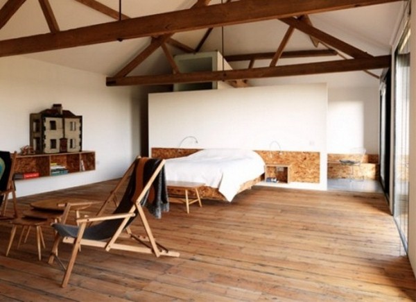 minimalist decoration attic bedroom