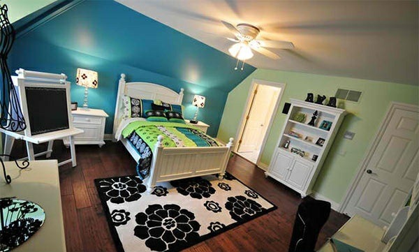 bedded pillar bedroom colors ideas wall color white blue green bedding