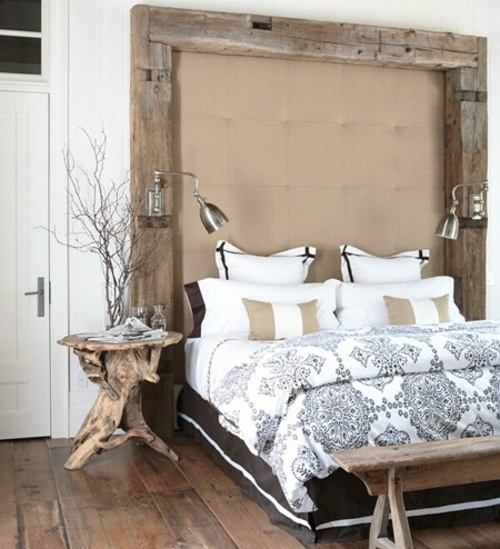 rustic bedroom furniture bed bedside table headboard