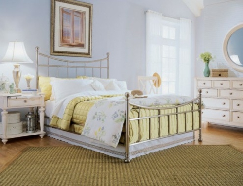 Bedroom interior yellow accents