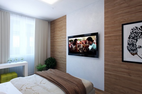 Modern bedroom feature wall