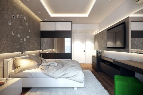 White green bedroom design