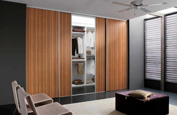 installed sliding doors bedroom wardrobe wood metal easily