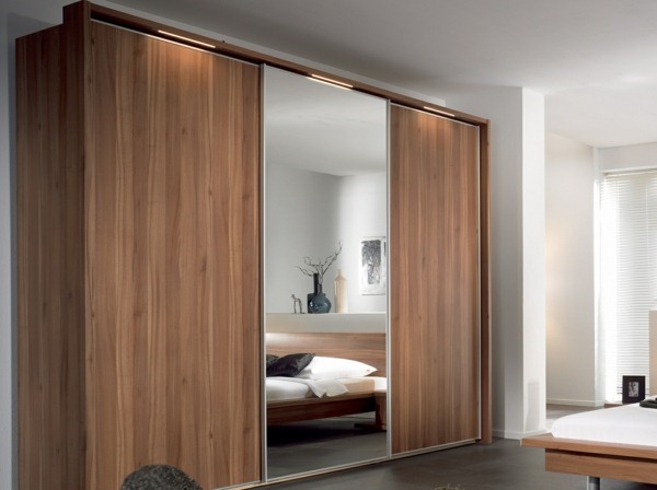 fitted wardrobe solid wood mirror sliding door