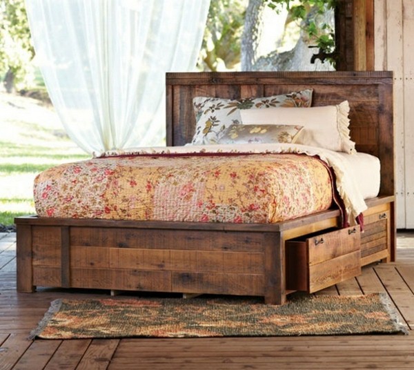 retro rustic bed with storage very romantic and elegant resized