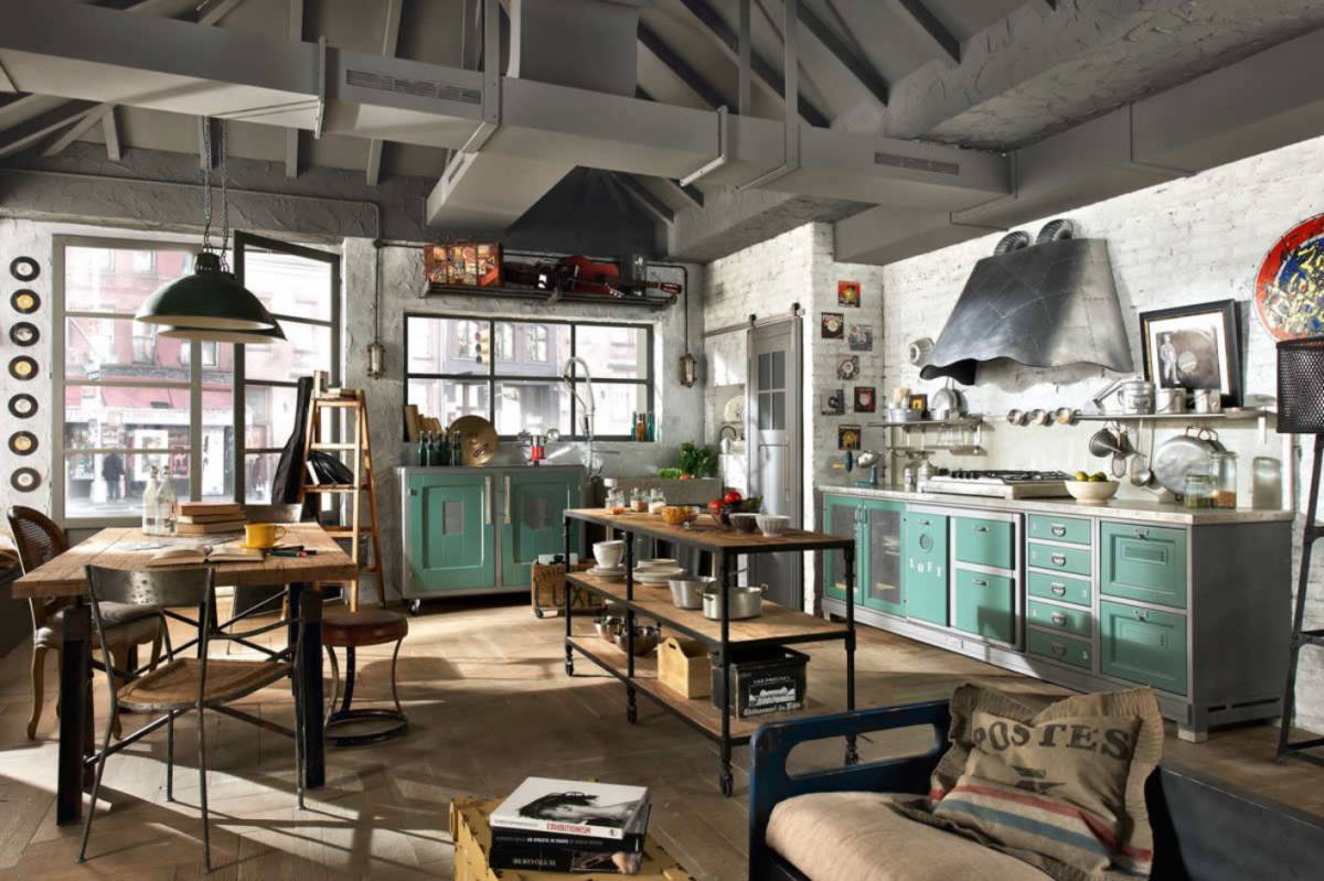 Art styled industrial chic kitchen decor