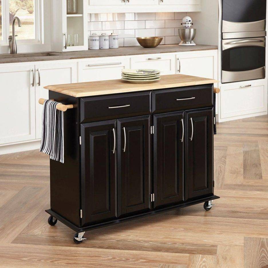 Simple small industrial kitchen island cart on wheels