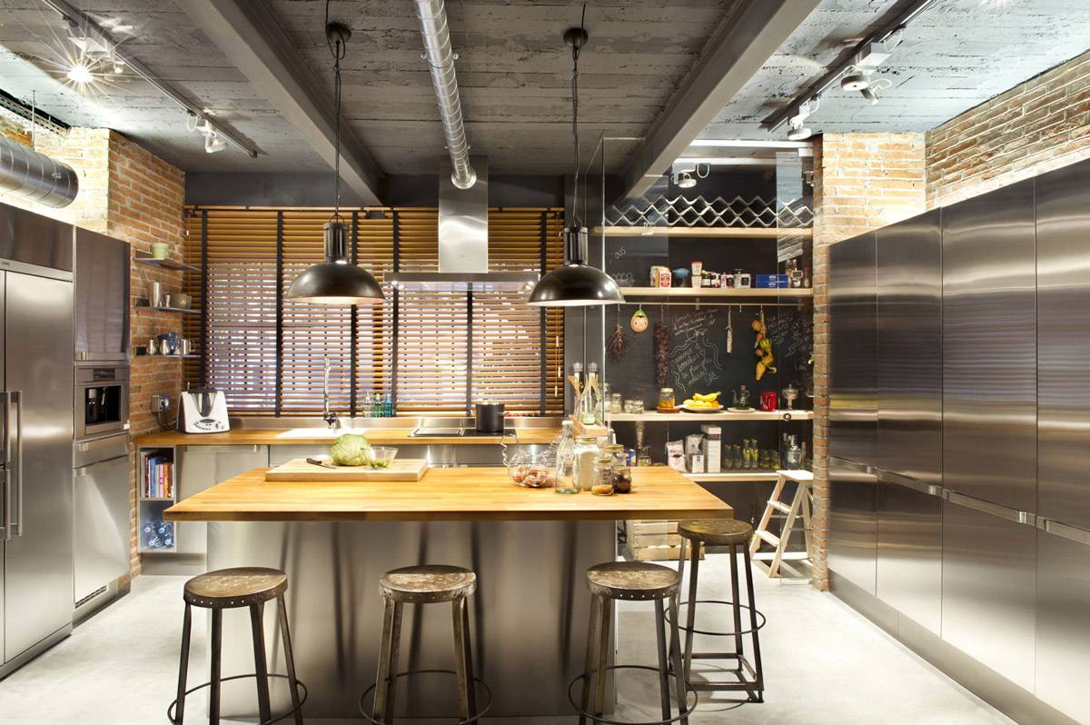 industrial style kitchen ceiling